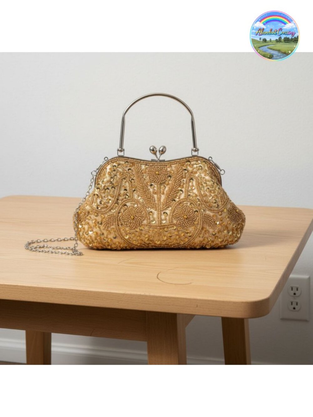 Beaded Sequin Vintage Evening Clutch Formal Wedding Party Bag